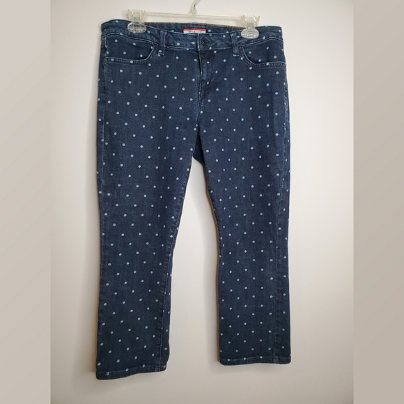 Tommy Hilfiger Dark Denim Crop Polka Dot Pants - Picture 1 of 7